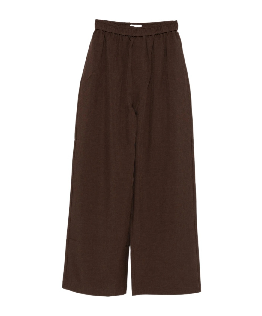The Frankie Shop Elastic Waist Casual Pants In Brown