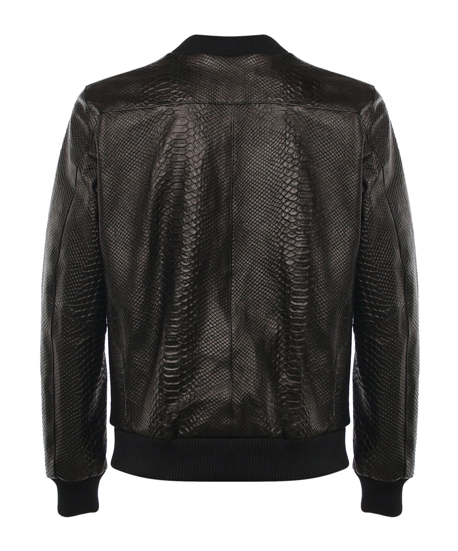 Giuliano Galiano Miami Zip Python-effect Leather Jacket In Black