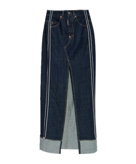 Dsquared2 Belt Loop Skirt In Blue