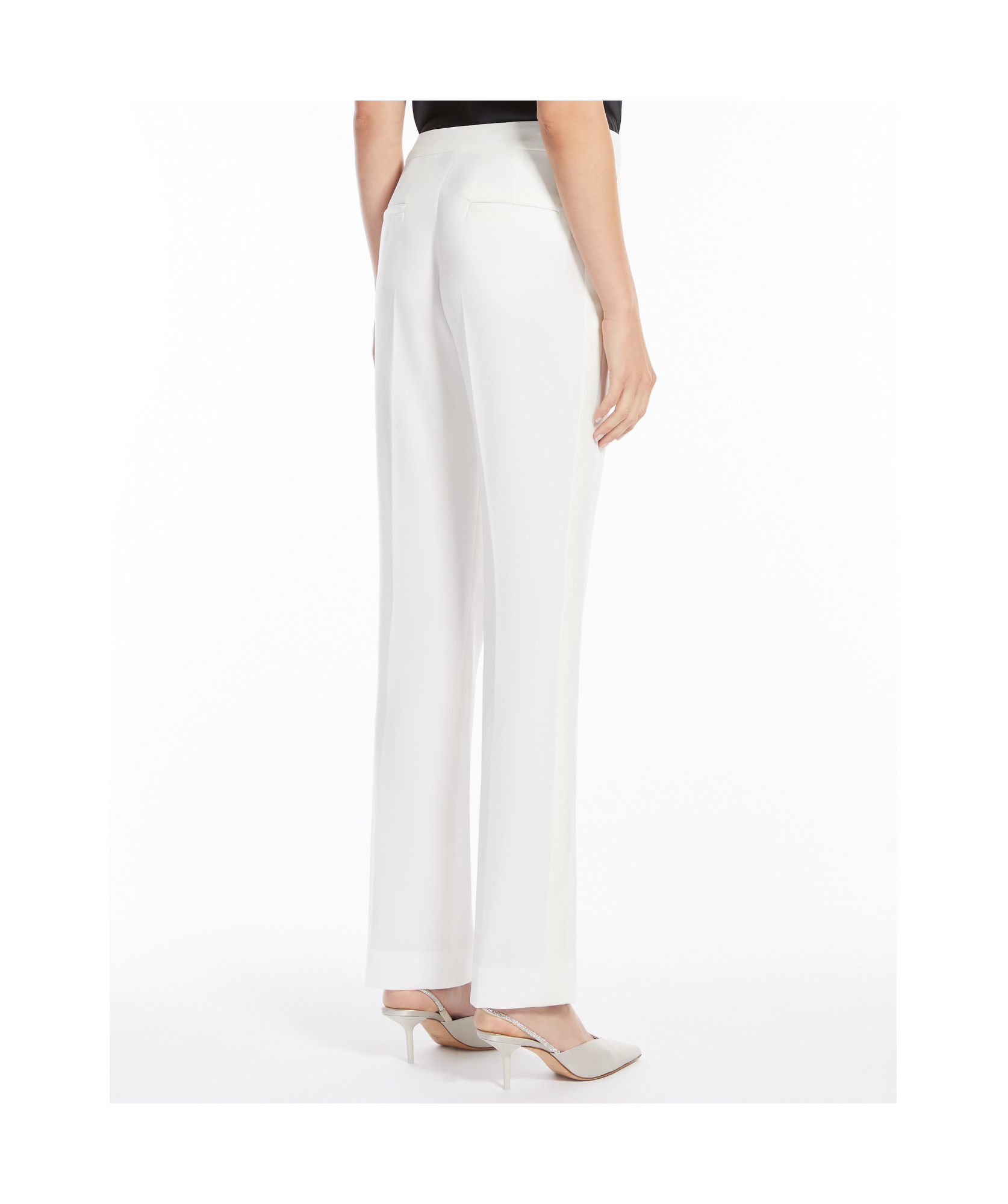 Max Mara Cropped White Pants With Tailored Silhouette In White