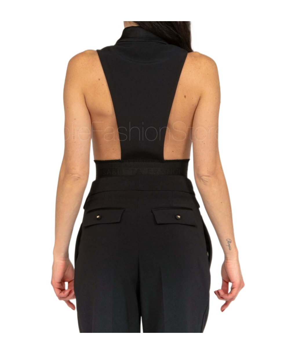 Elisabetta Franchi Lightweight Cool Wool Waistcoat In Black