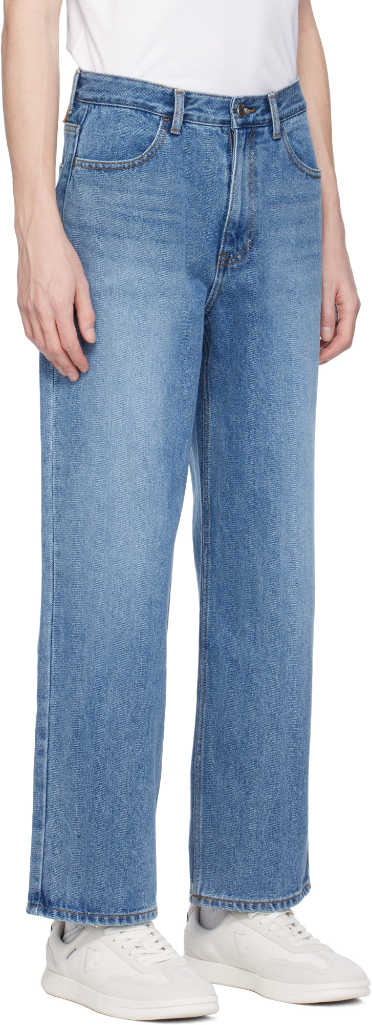 Ader Error Jeans With Belt Loops In Blue