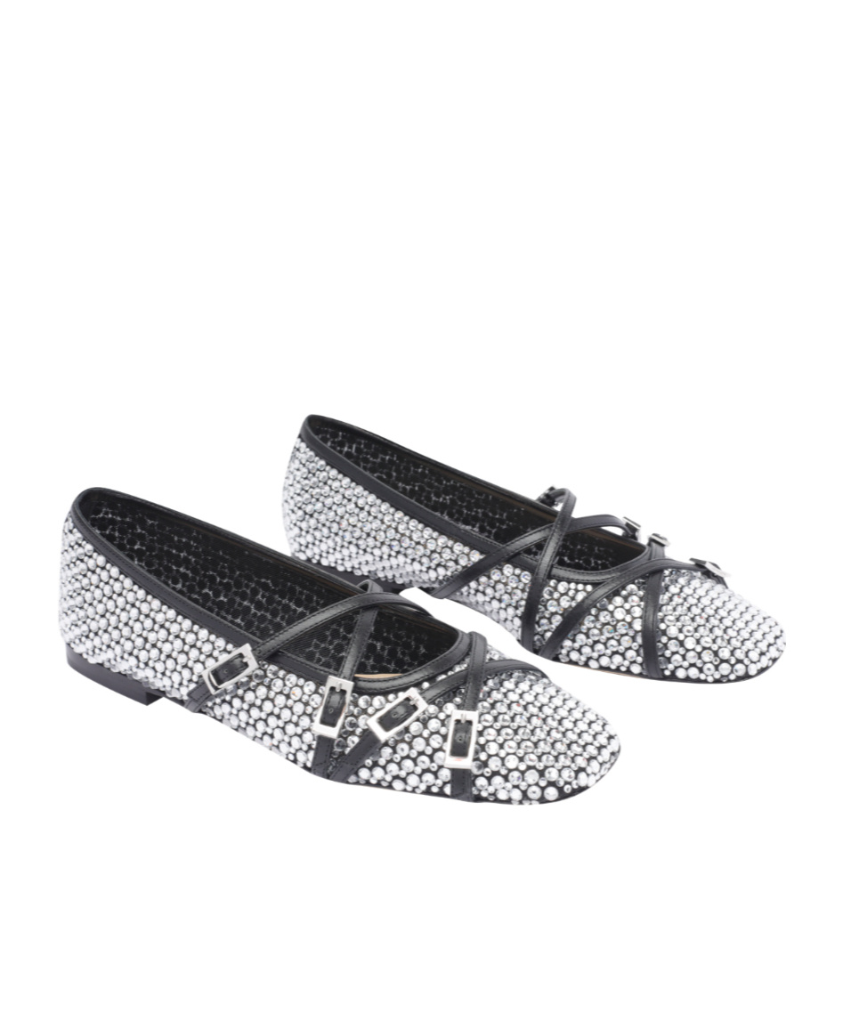 Machmach Buckle Ballet Shoes In Black