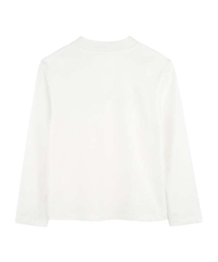 Lanvin Enfant White Long-sleeved Logo T-shirt In White
