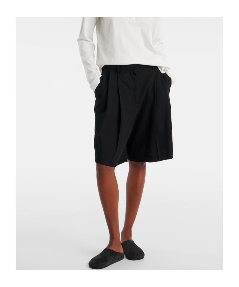 The Row Vesperis Virgin Wool Bermuda Shorts In Black