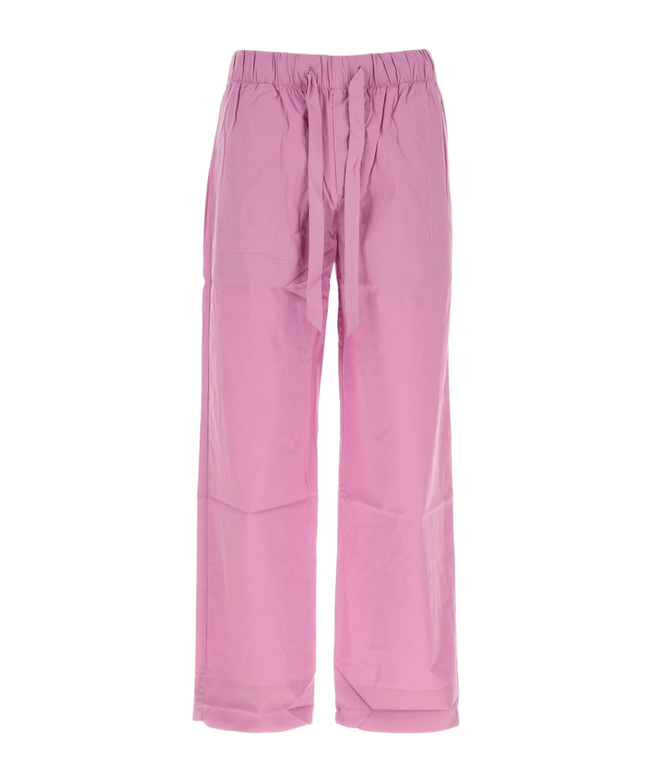 Tekla Cotton Pyjama Trousers Wide Leg In Pink