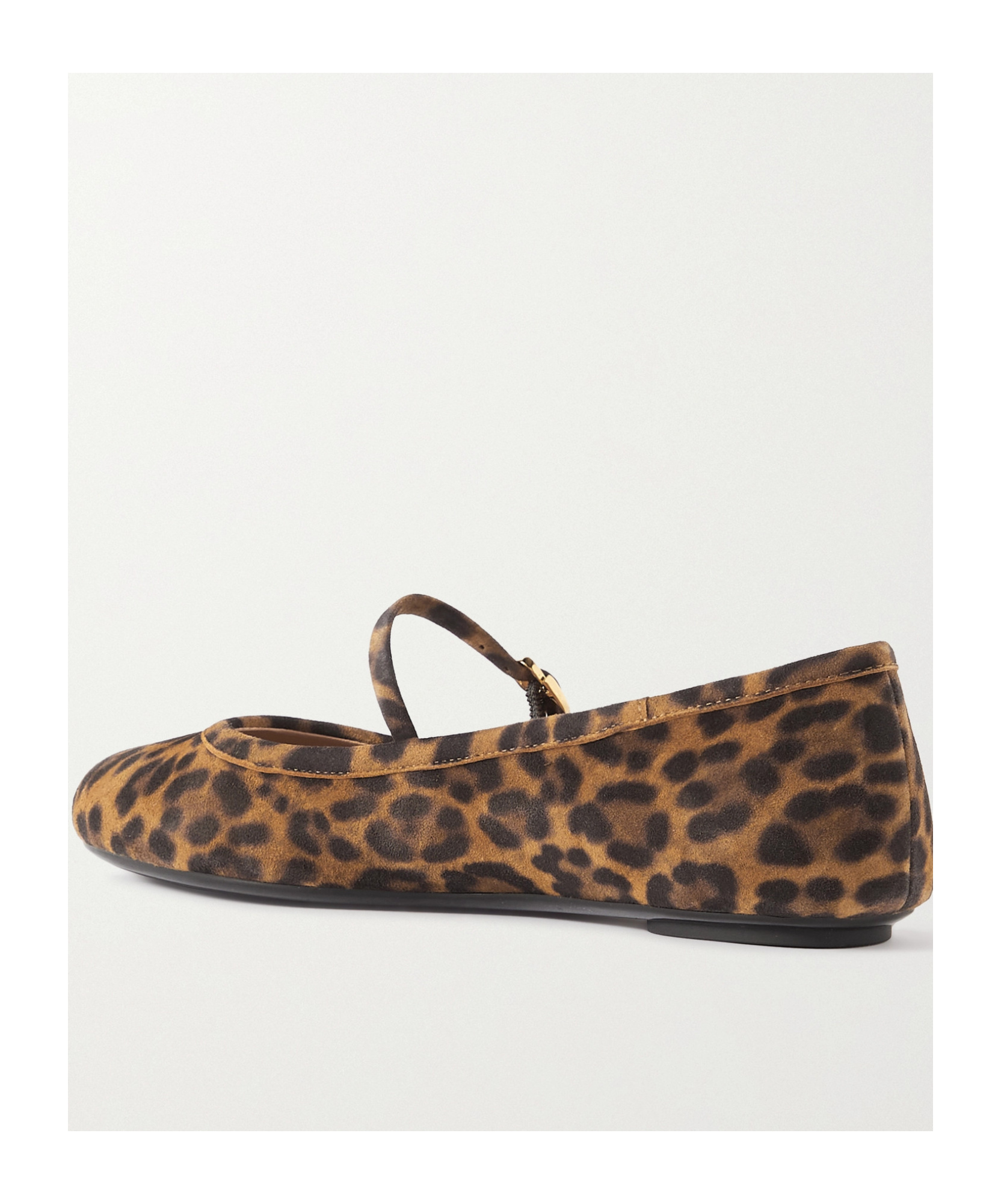 Shop Gianvito Rossi Carla Leopard-pattern Ballerina Shoes In Brown