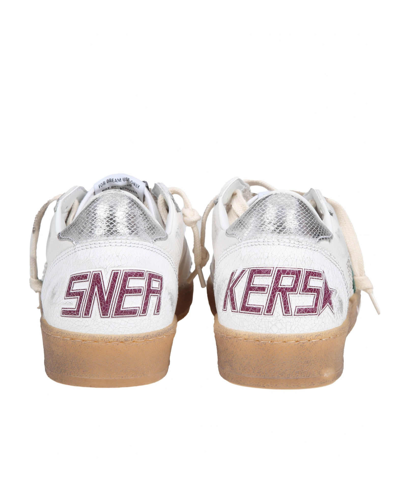 Golden Goose Leather Low Top Sneakers With Distressed Effect In White