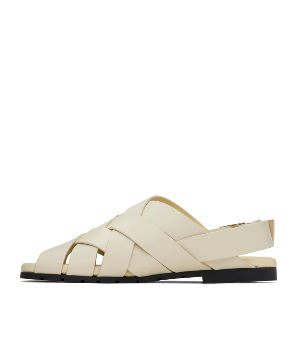 Shop Bottega Veneta Alfie Sandals In Nude