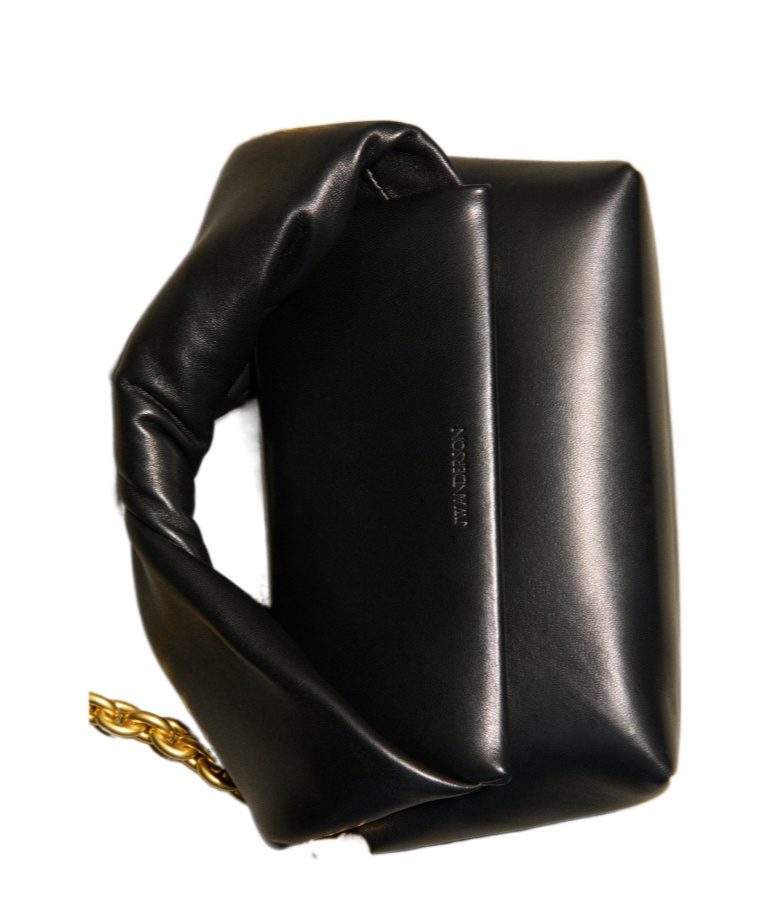 Jw Anderson Shoulder Bag Chain Strap Fold Over Flap In Black