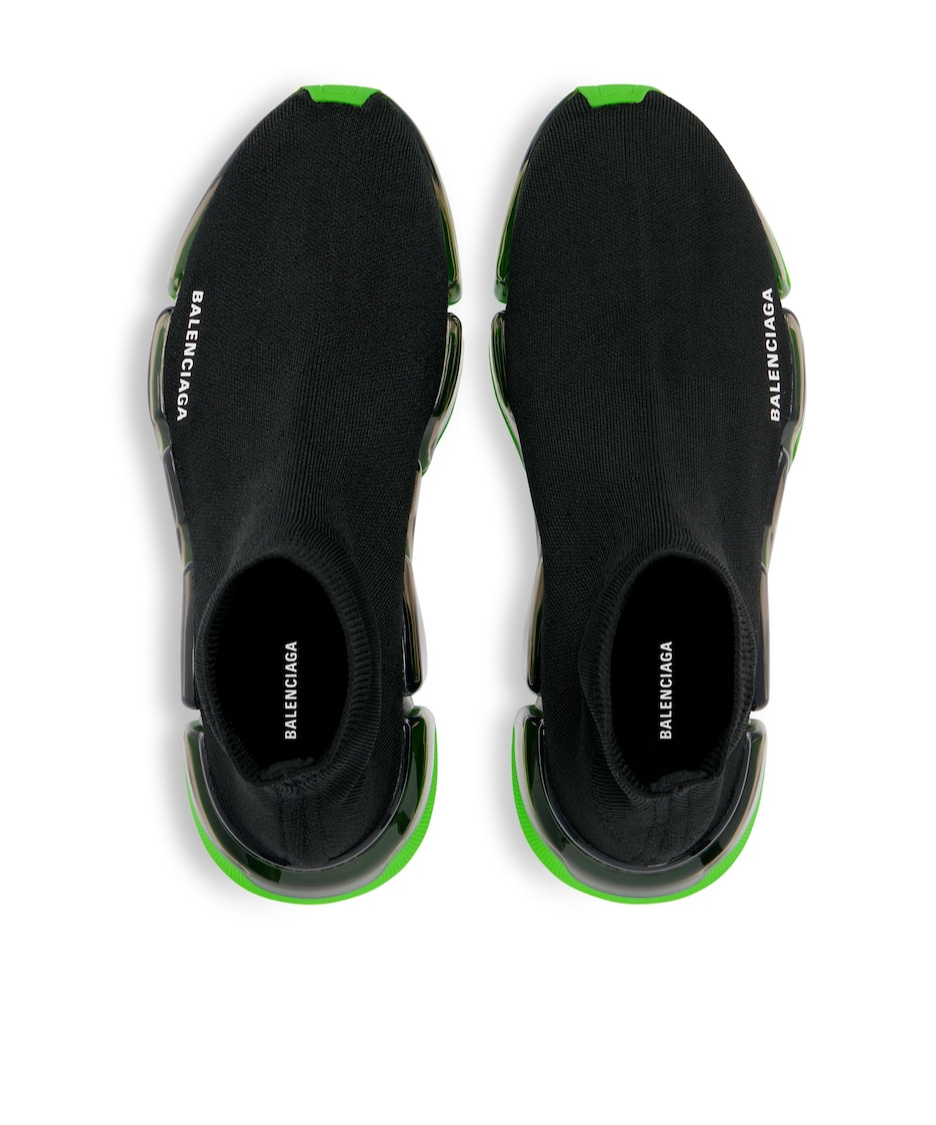 Balenciaga Clear Sole Speed 2.0 Sneakers In Black