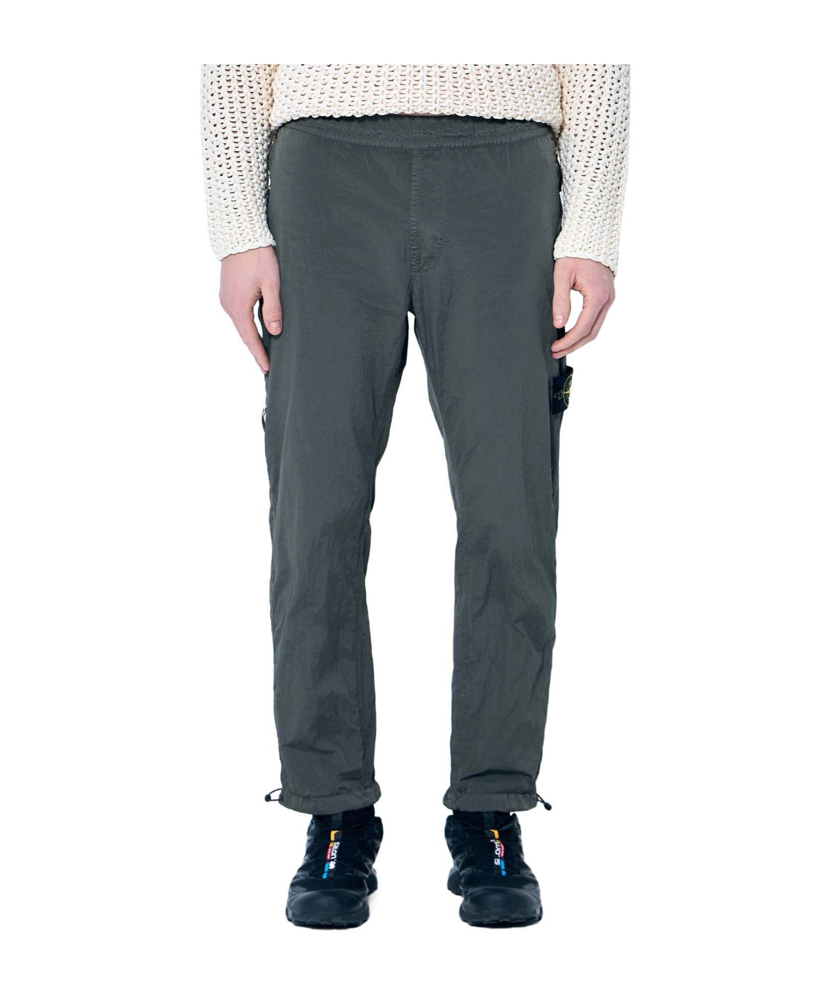 Stone Island Pleated Sweatpants In Green