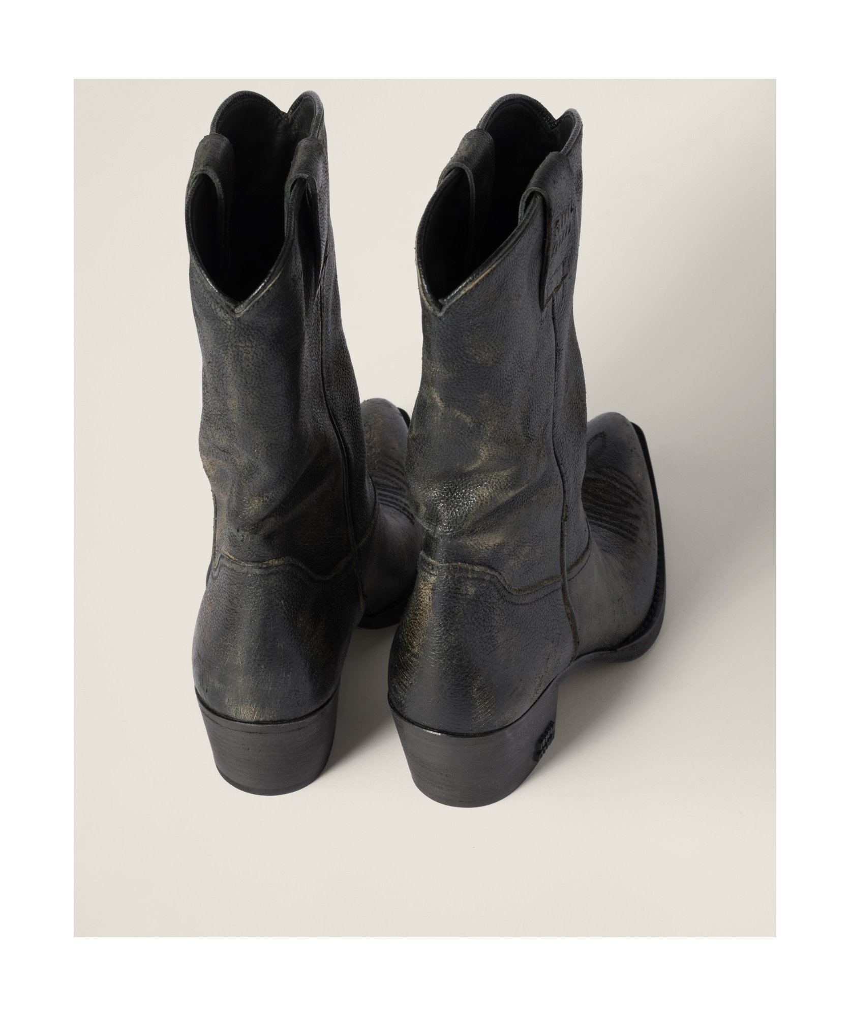 Miu Miu Leather Boots In Cocoa Brown
