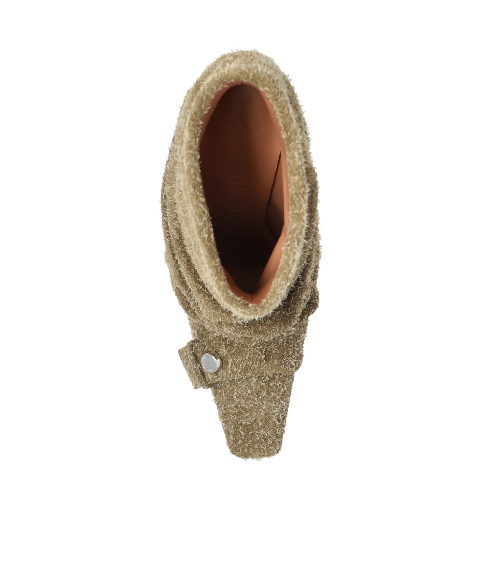 Attico Pleated Short Boots In Brown