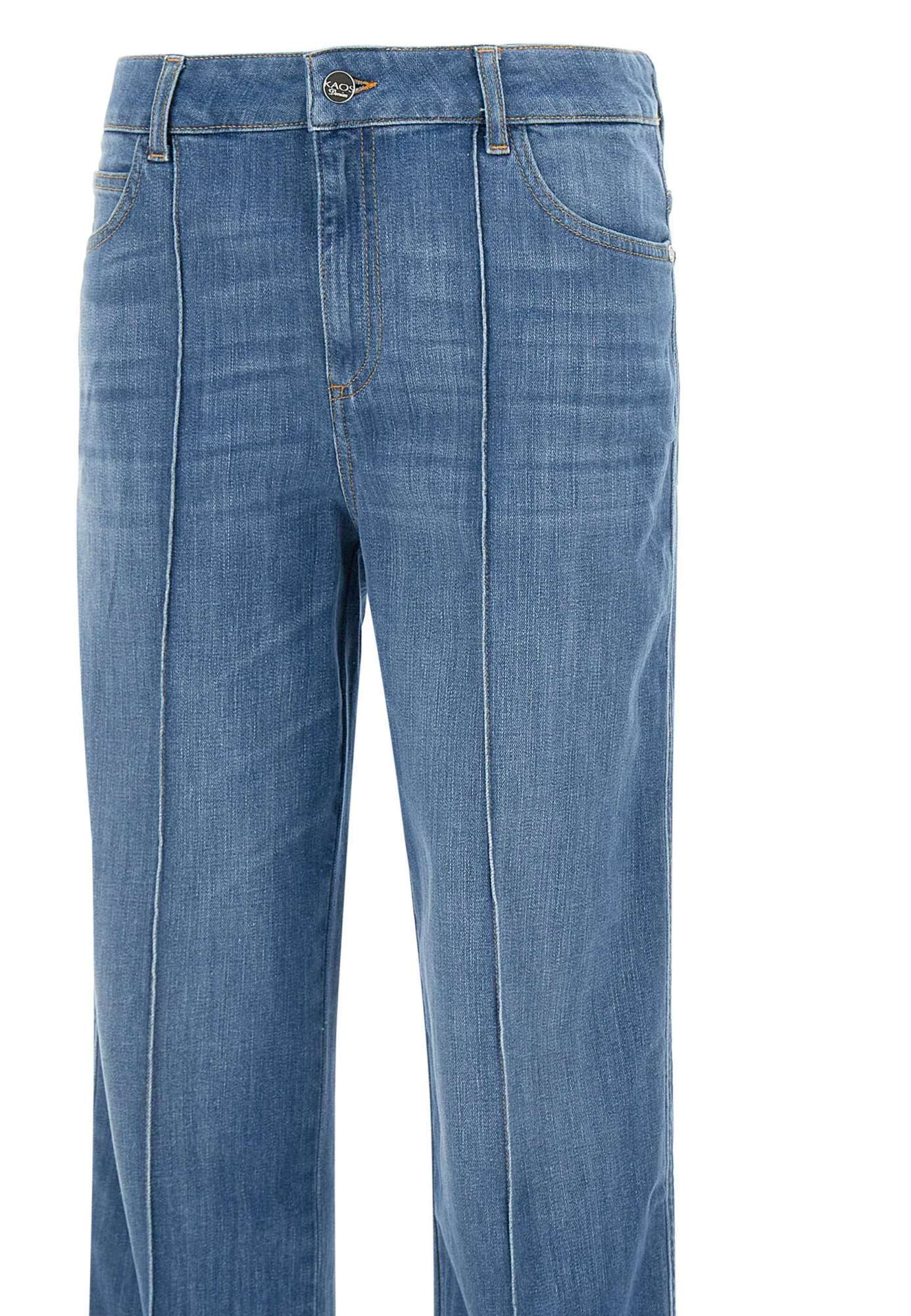 Kaos Piped-trim Jeans In Blue