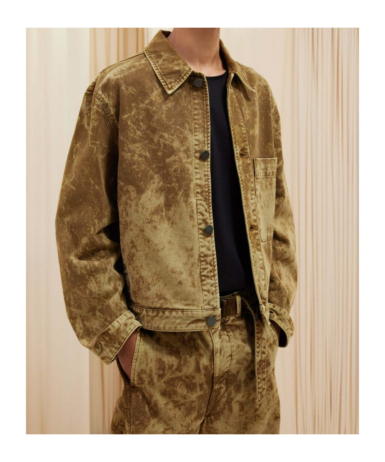 Lemaire Boxy Trucker Jacket In Brown