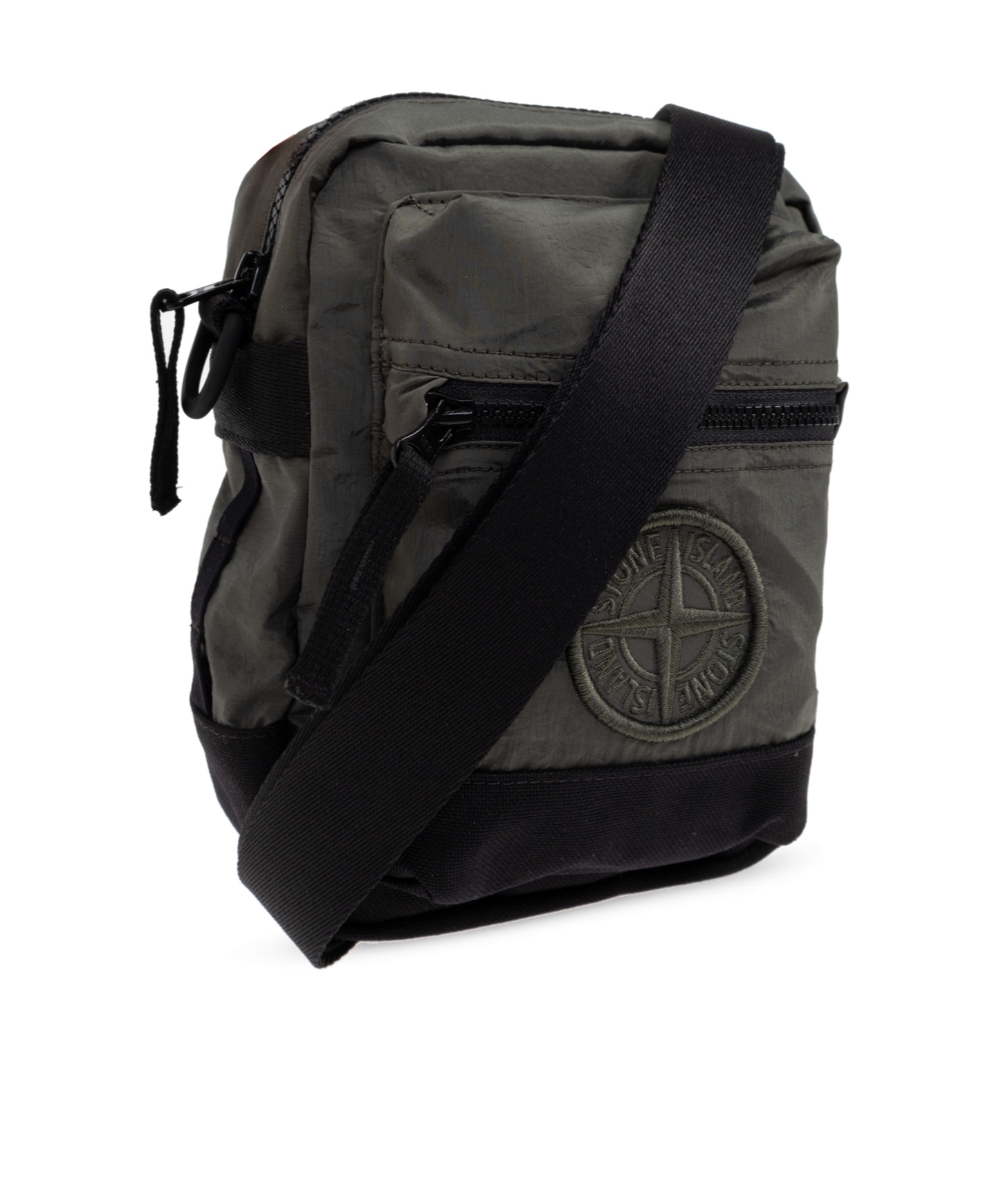 STONE ISLAND LOGO-EMBROIDERED MESSENGER BAG