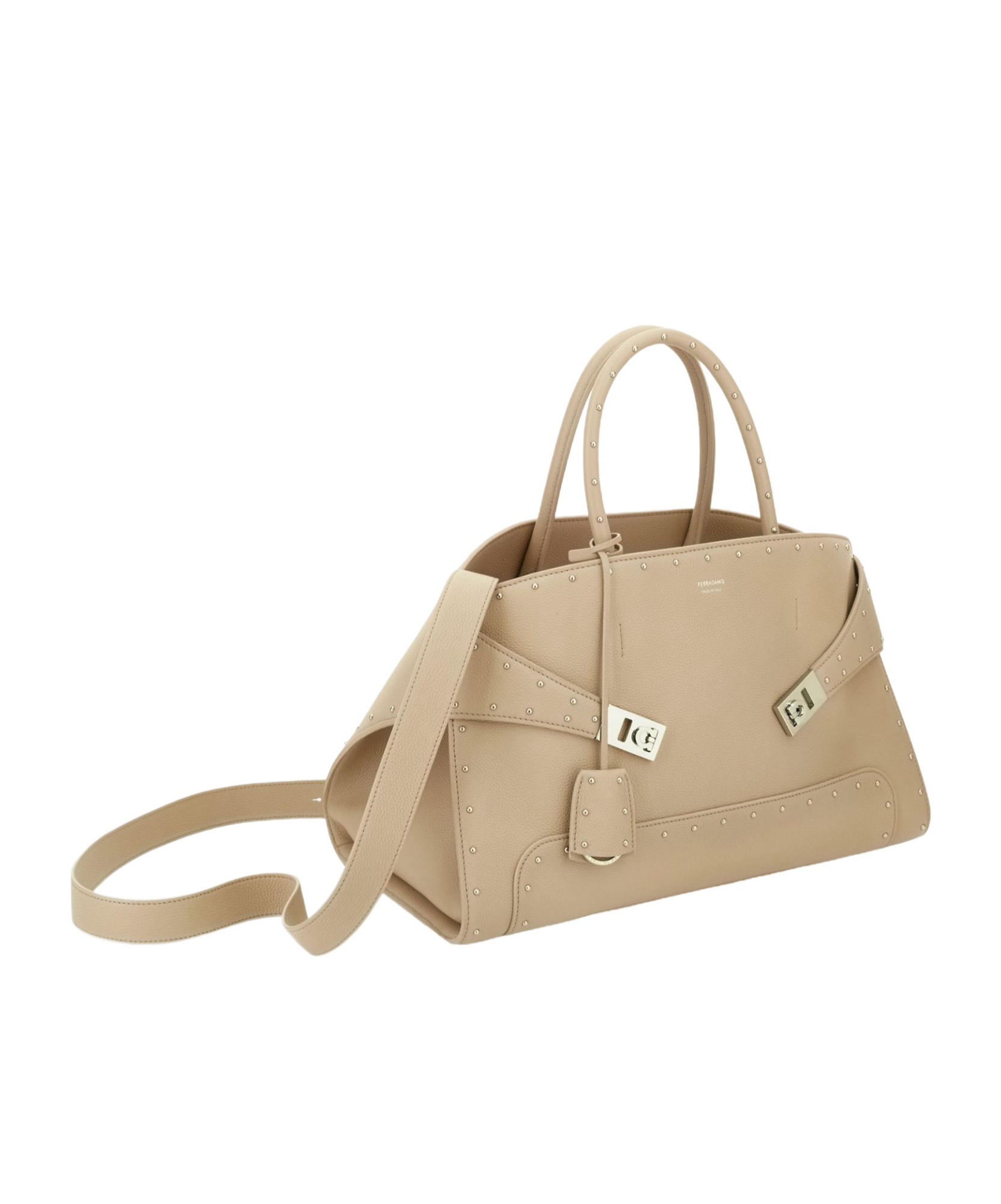 Ferragamo Large Hug Tote With Spike Embellished