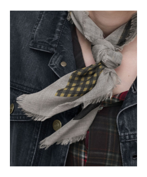 Maison Margiela Frayed-edge Checked Scarf In Multi