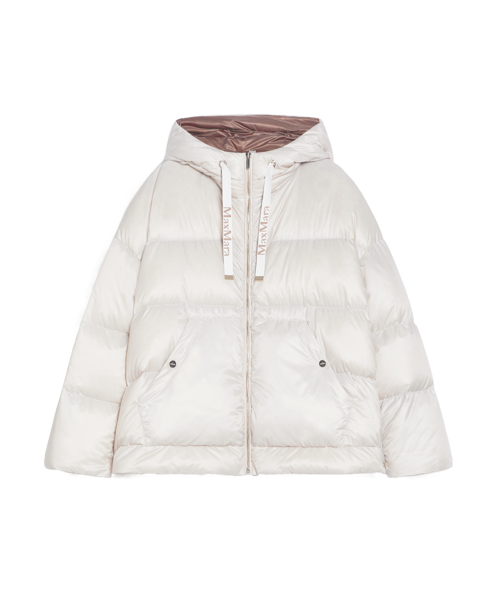 Max Mara Long-sleeved Down Jacket In White