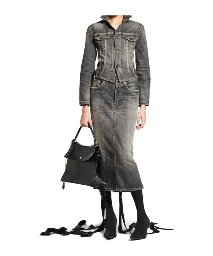 Shop Balenciaga Women's Lace-up Jacket In Dark Grey In Dark Gray