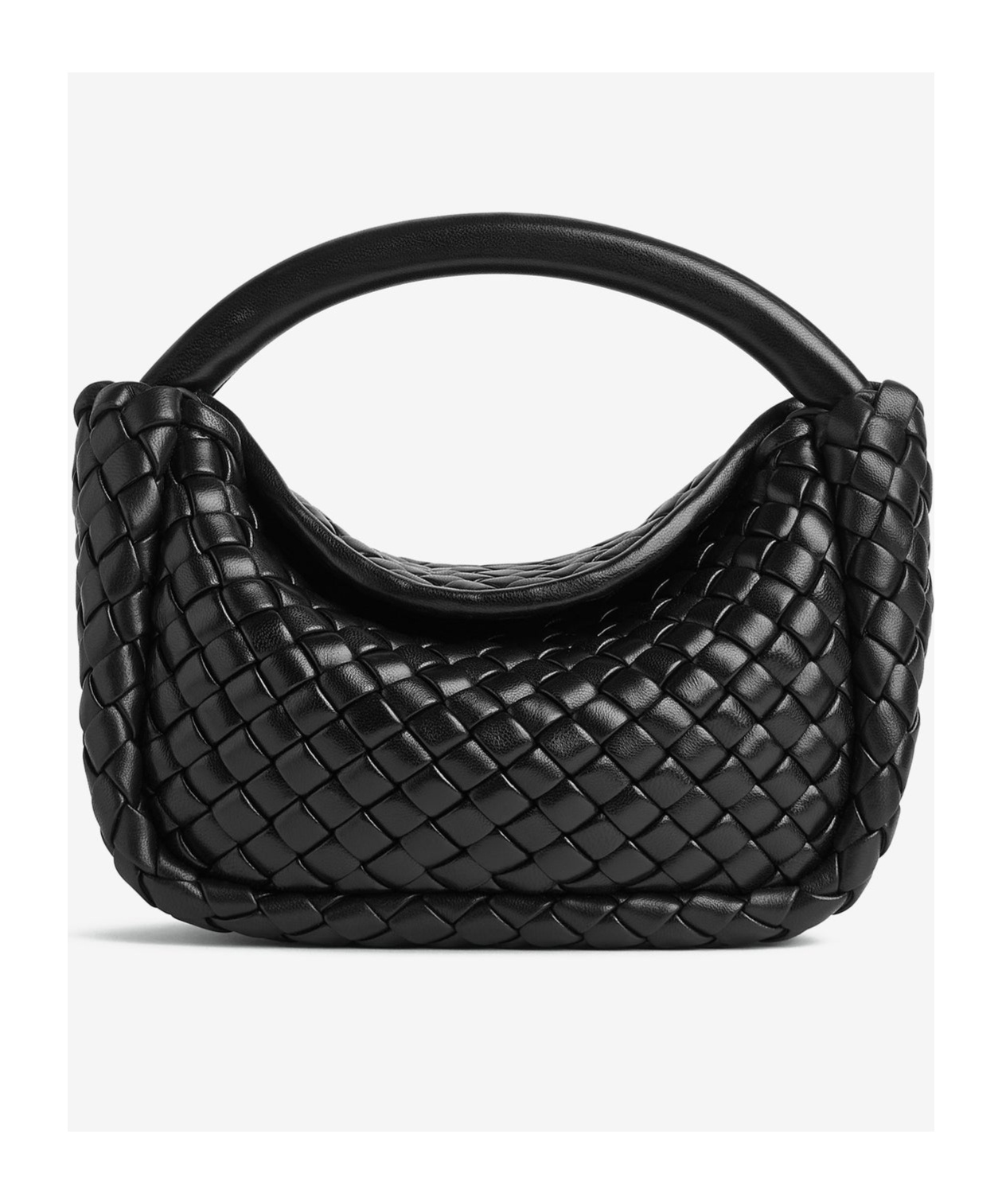 Bottega Veneta Mini Knitted Shoulder Bag In Black