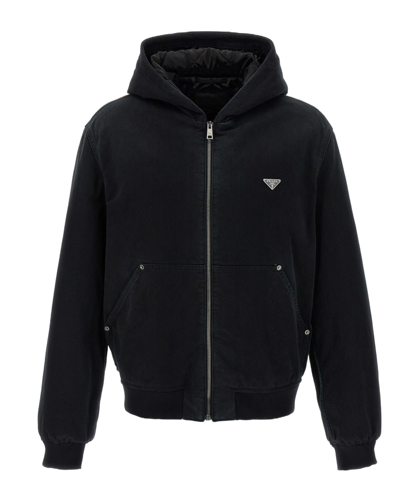 Prada Denim Jacket In Black