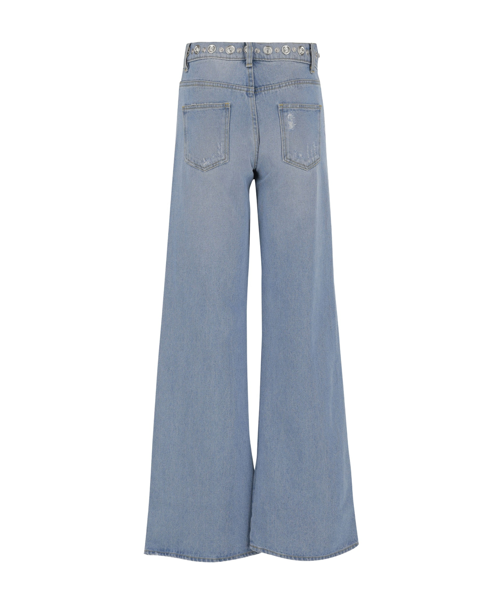 Shop Coperni Rivet Denim Pants In Blue