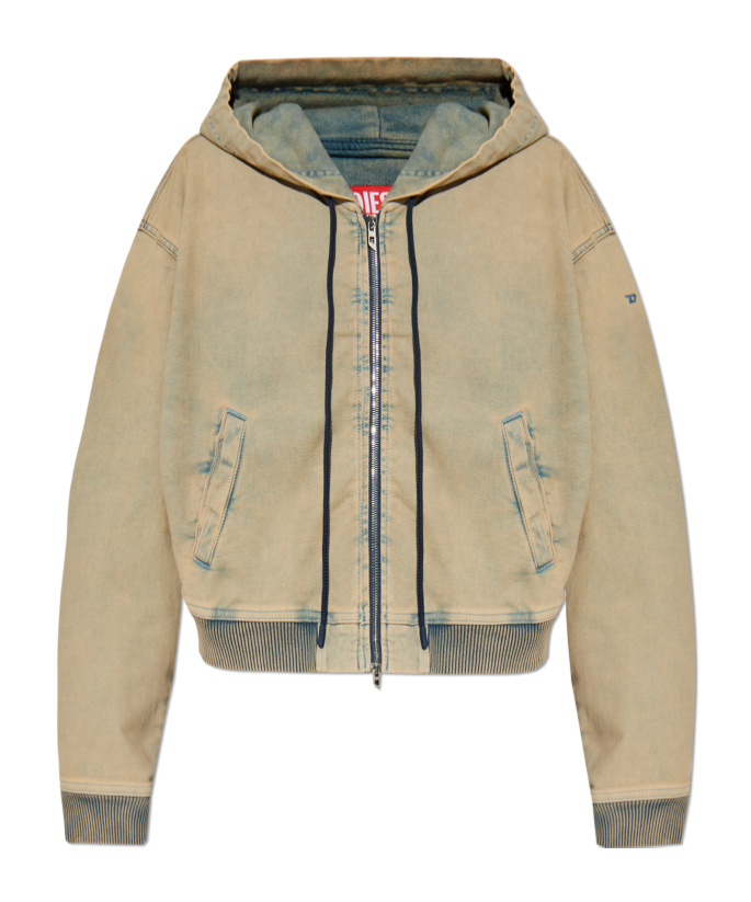 Diesel Long Sleeve Denim Jacket In Black