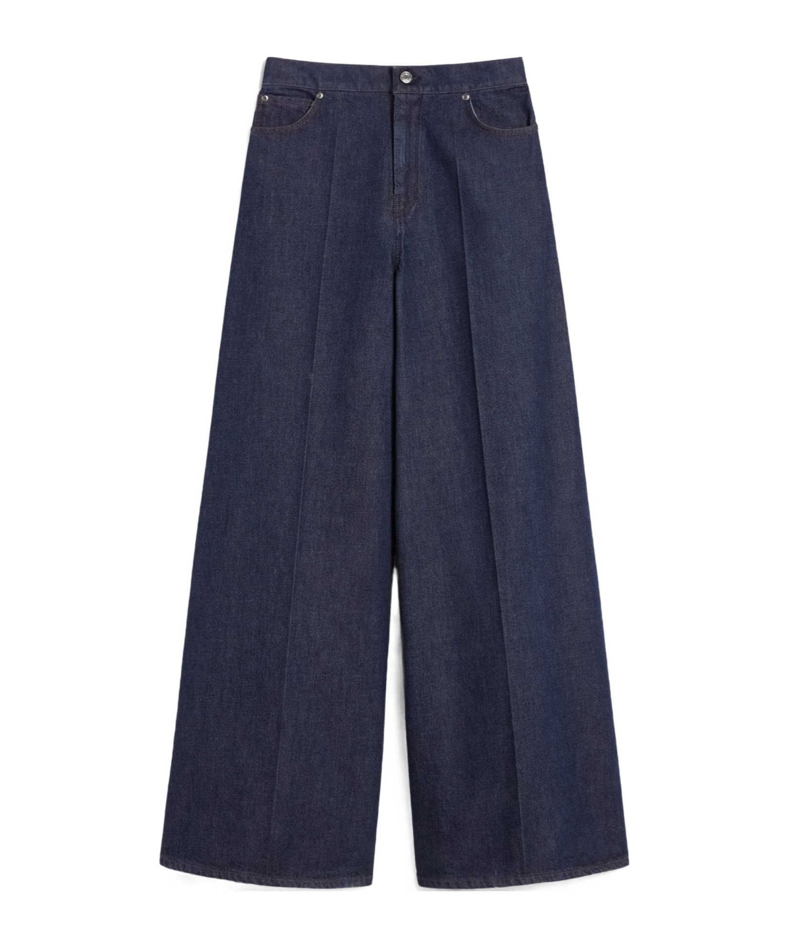 Max Mara Wide-leg Denim Trousers Five Pockets In Blue