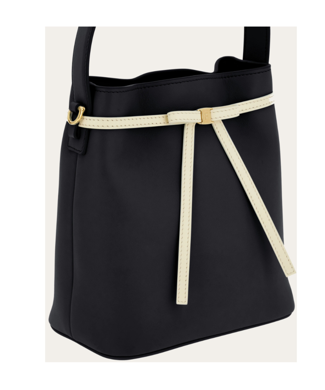 Ferragamo Bucket Bag Mascarpone Bow Salvatore Top Handle In Black