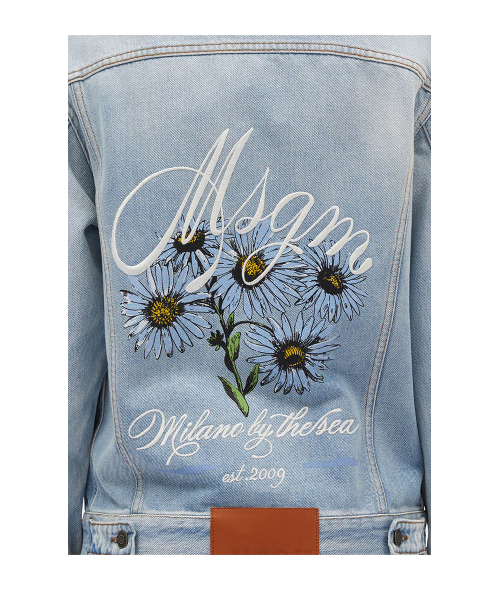 Msgm Long Sleeve Denim Jacket In Blue