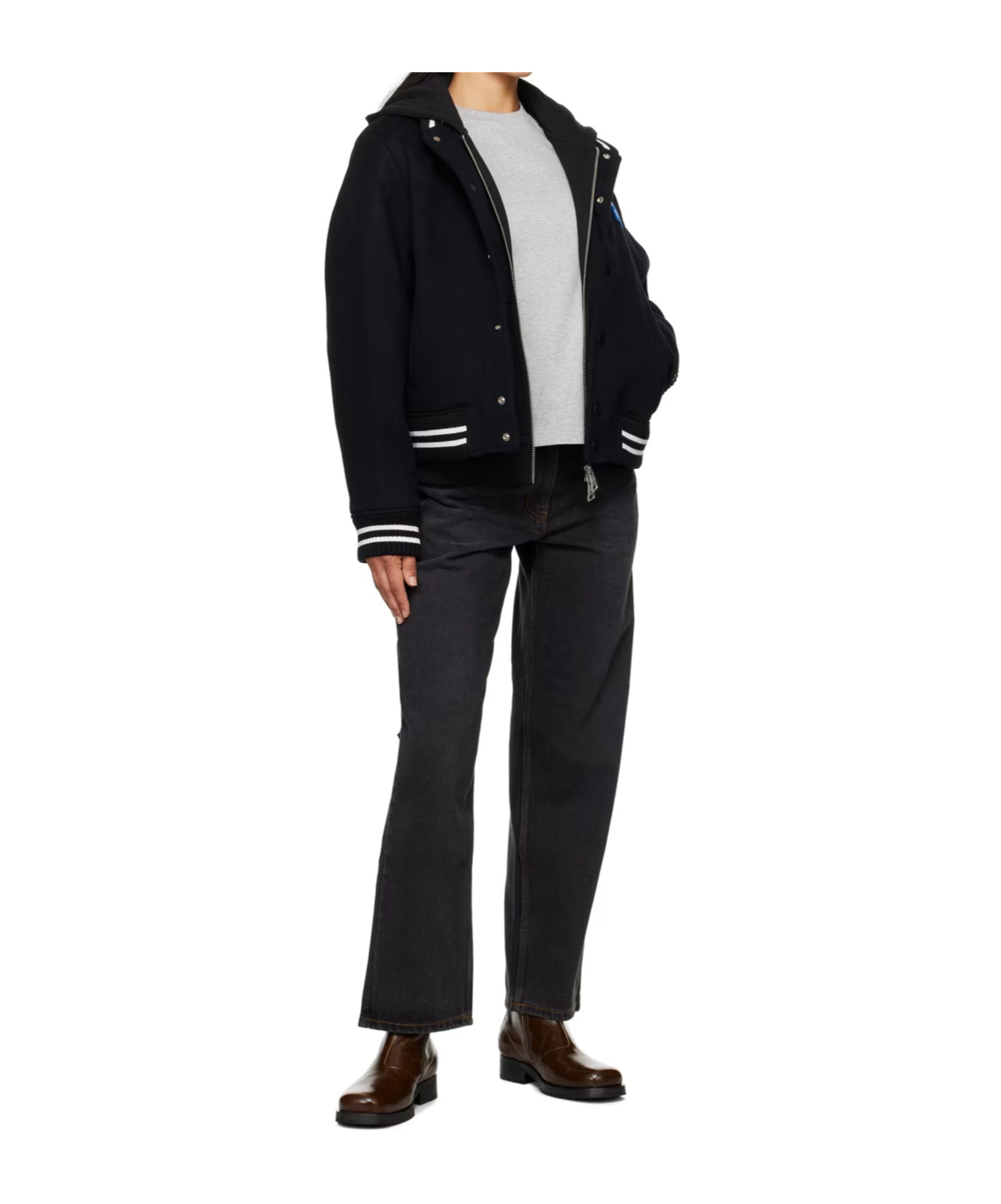 Shop Ader Error Significant Collection Trs Tag Hooded Sweater In Black