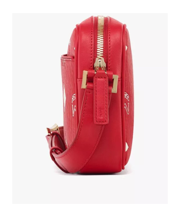 Mcm Aren Crossbody In Maxi Visetos In Red
