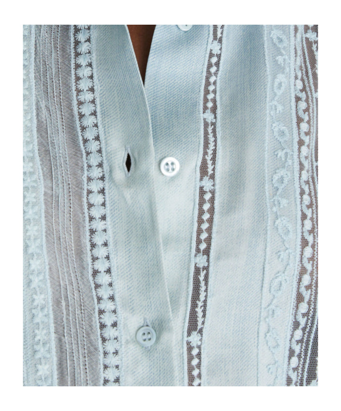 Ermanno Scervino Embroidered Shirt In Blue