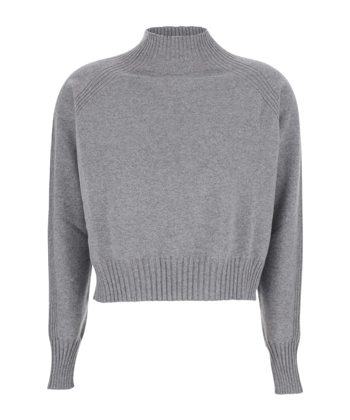 Twinset High-neck Wool Sweater In Gray