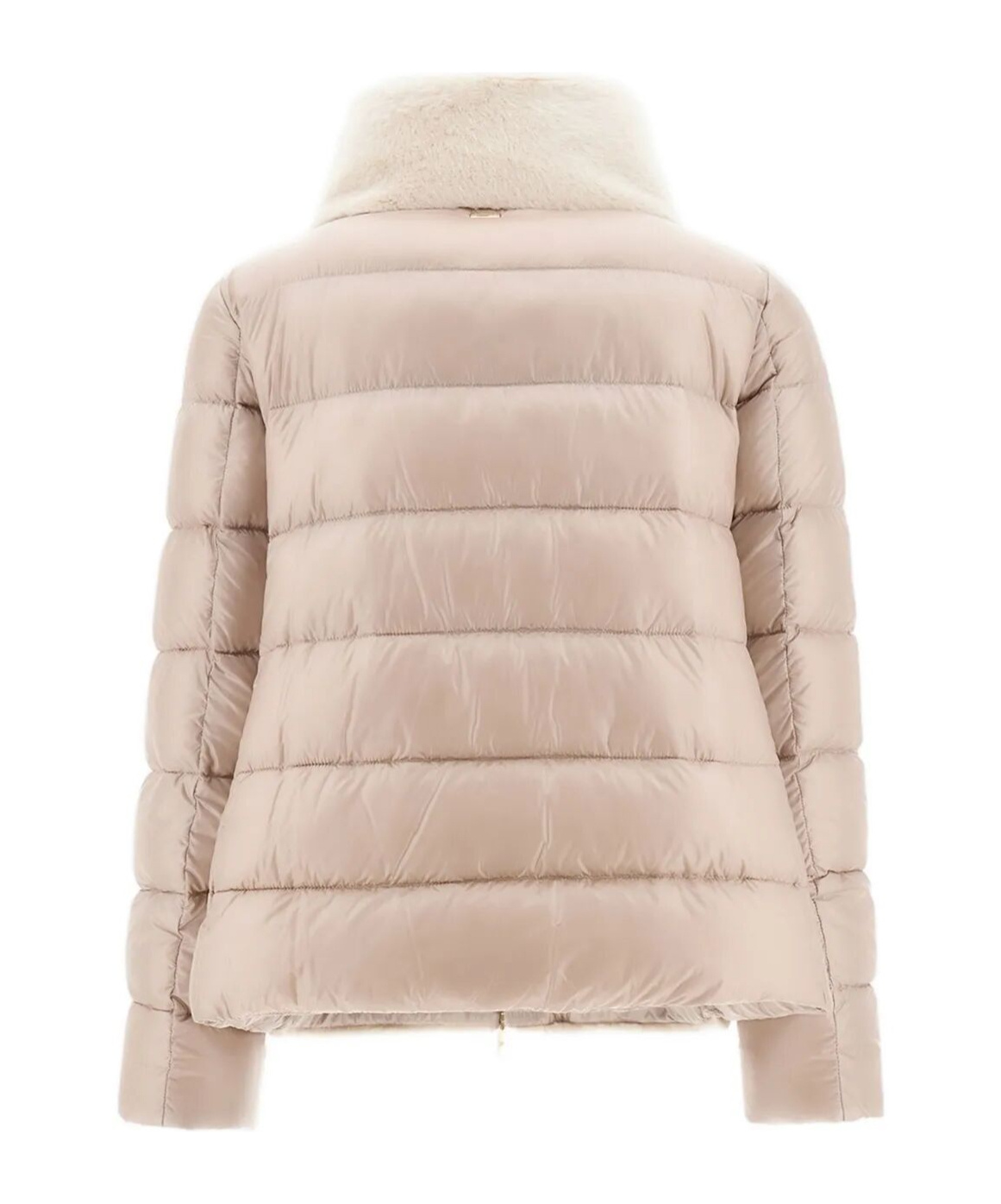 Herno Fur-trimmed Quilted Jacket In Gold