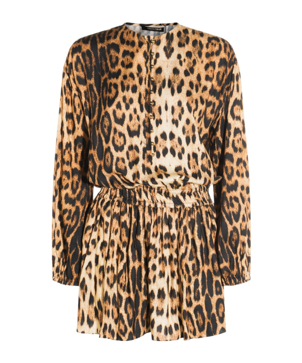Roberto Cavalli Knee Length Dress Leopard Print In Animal Print