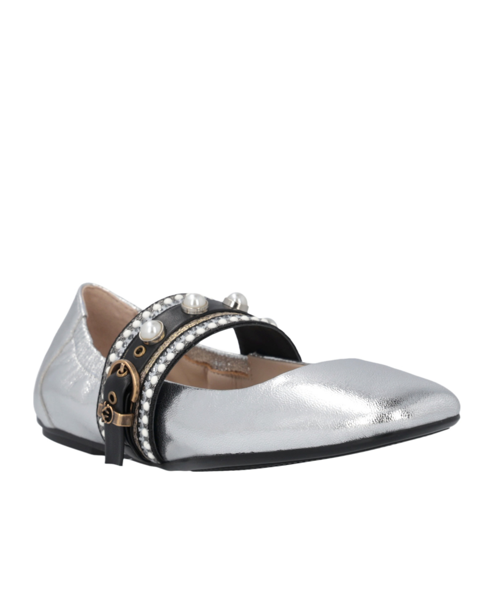 Pinko Square-toe Mary Janes In Gray