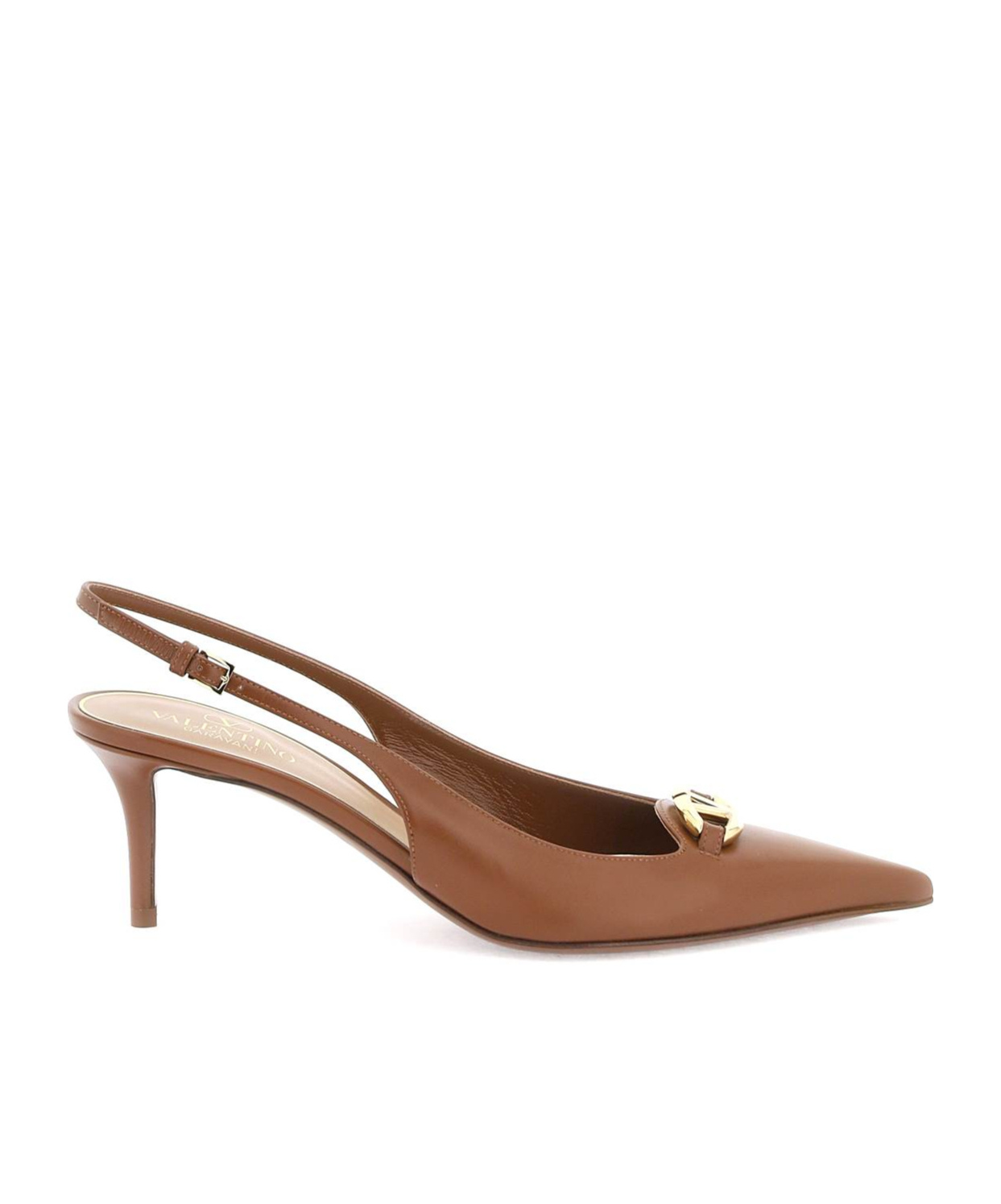 Valentino Slingback Pumps Vlogo The Bold Edition Tobacco In Brown
