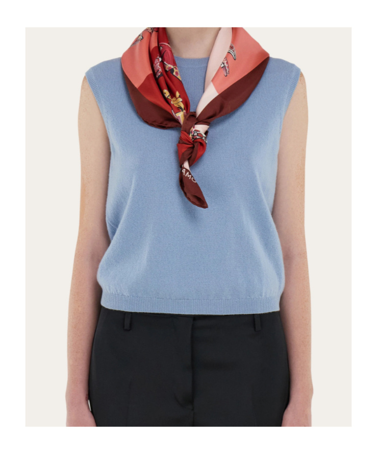 Ferragamo Genio Shoe Print Silk Scarf In Burgundy