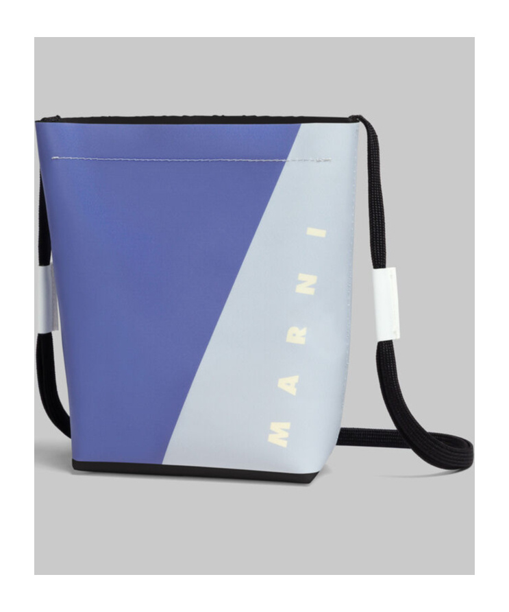 Shop Marni Purple And Blue Tribeca Crossbody Bag With Shoelace Strap