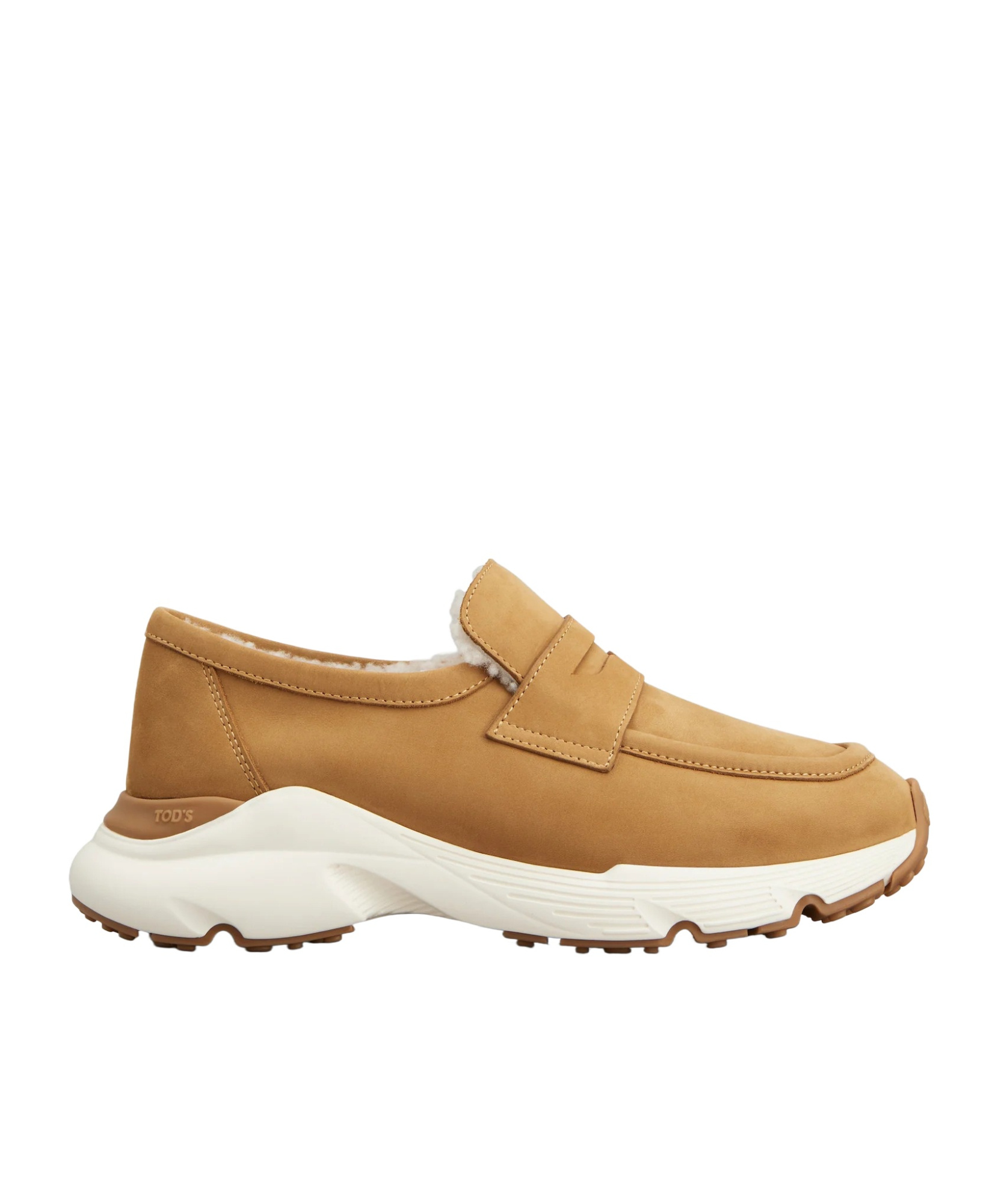 Tod's Round-toe Slip-on Sport Loafers In Brown