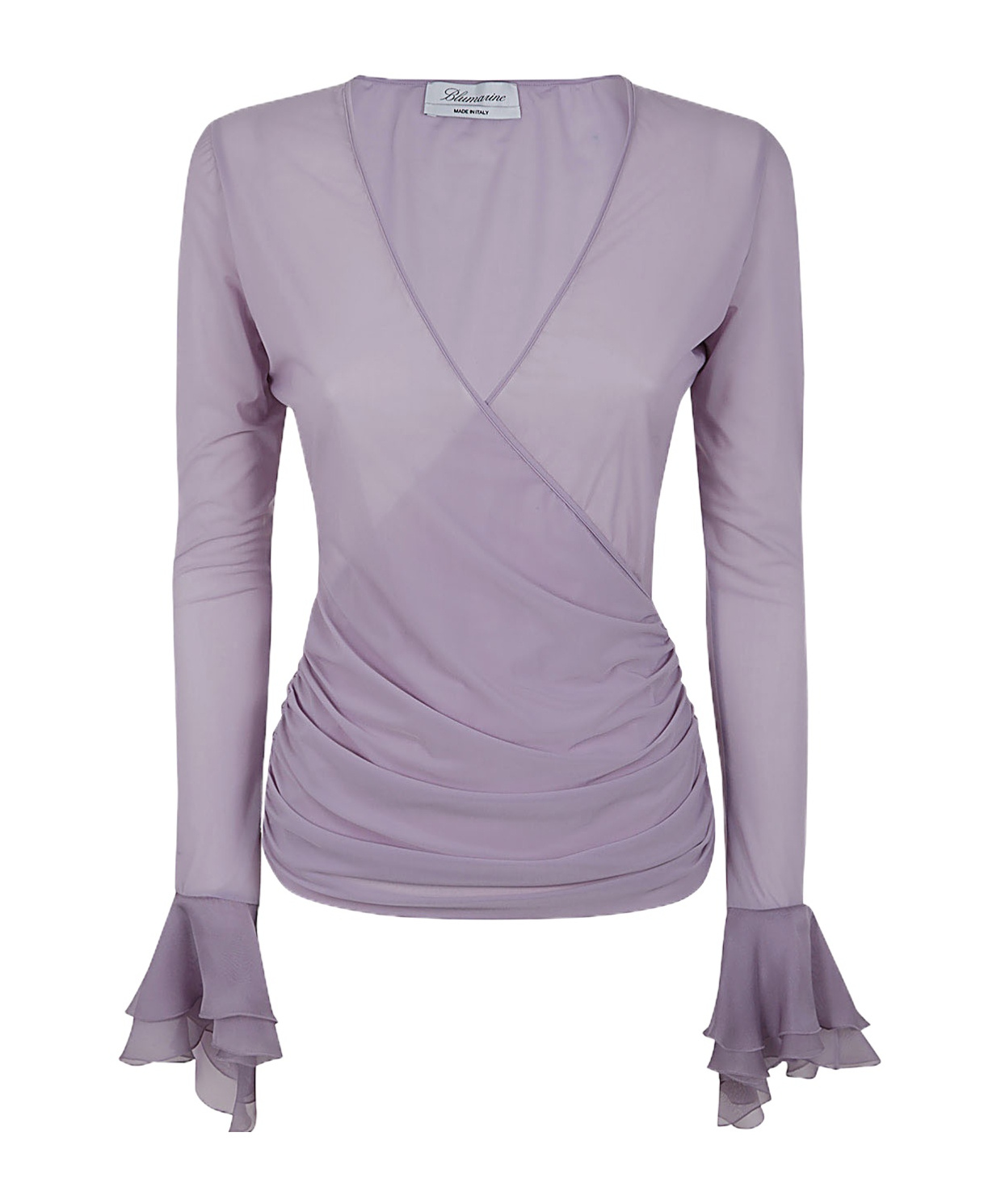 Blumarine 4c053a Top Chiffon Ruffles In Multicolor