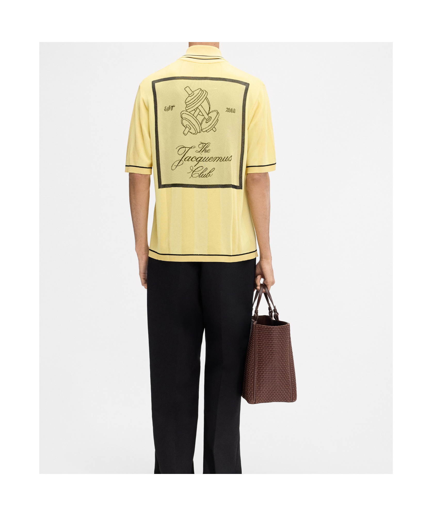Jacquemus Stretch Viscose Blend Liga Polo Shirt In Yellow