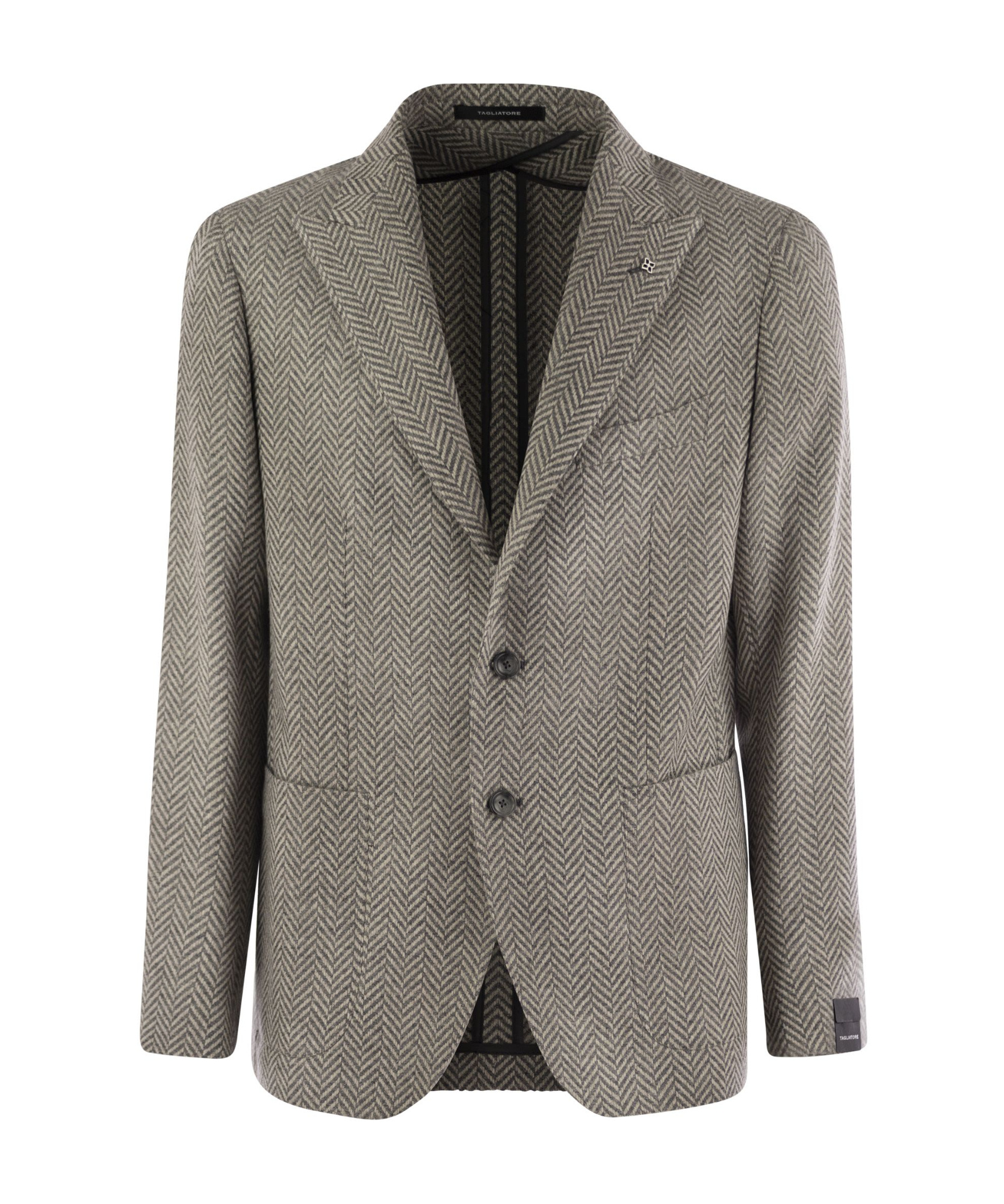 Shop Tagliatore Single-breasted Herringbone Pattern Jacket In Gray