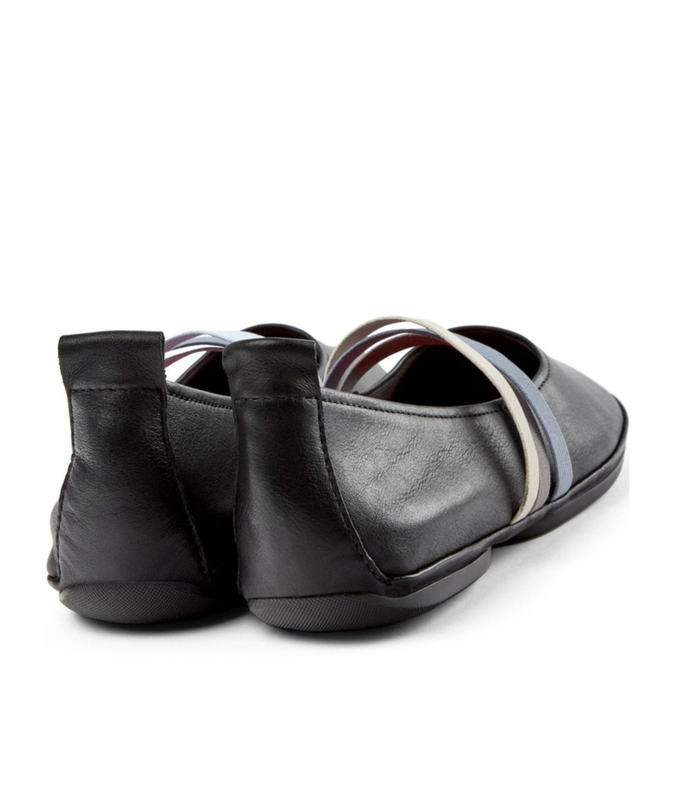 Camper Right Nina Twins Leather Ballerina Shoes In Black