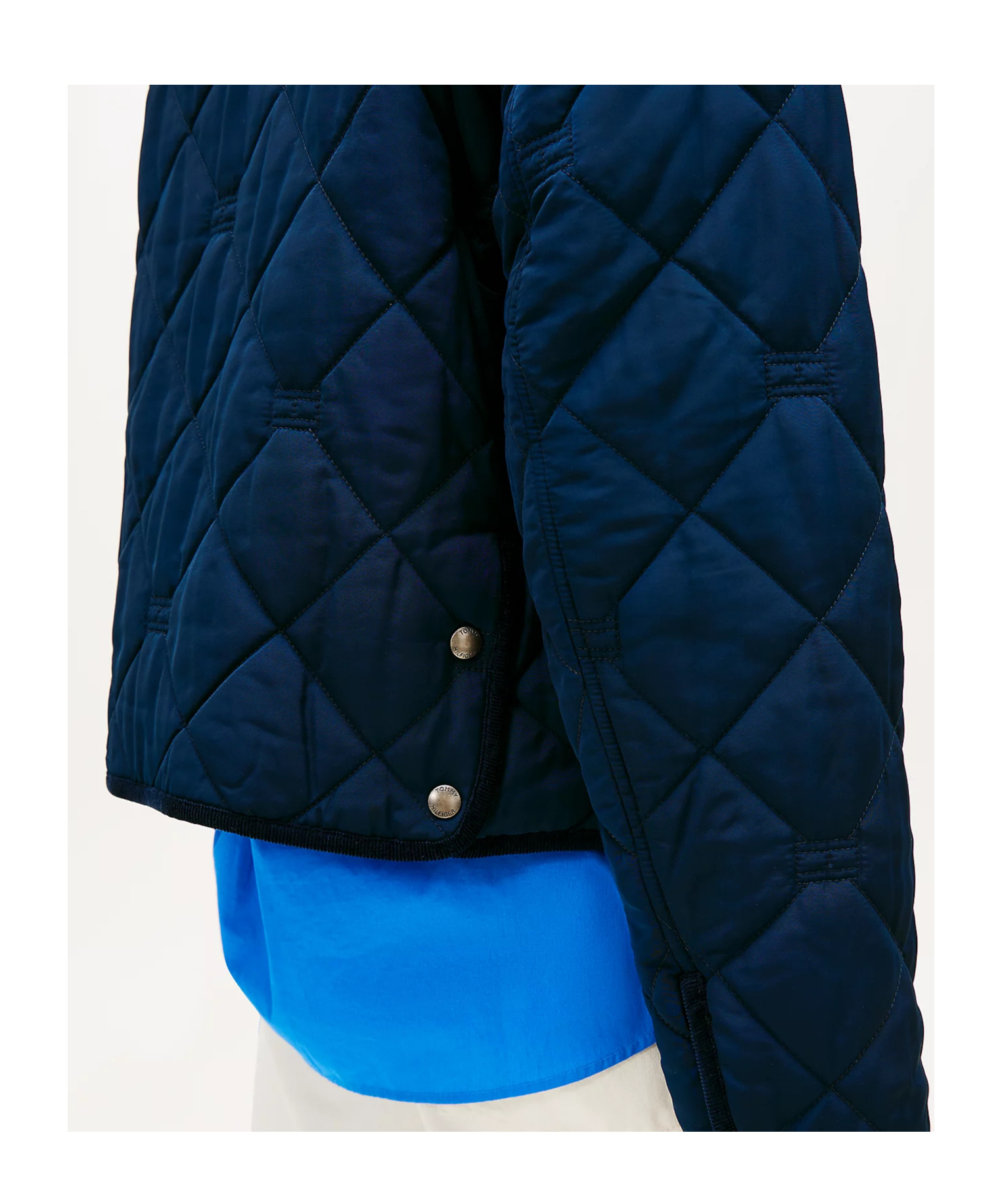 Tommy Hilfiger Padded Flag Quilted Water Repellent Jacket In Blue
