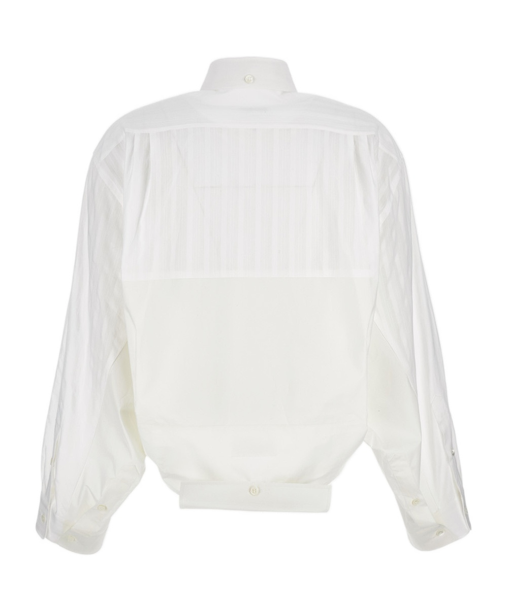 Mm6 Maison Margiela Pocket Long-sleeved Shirt In White