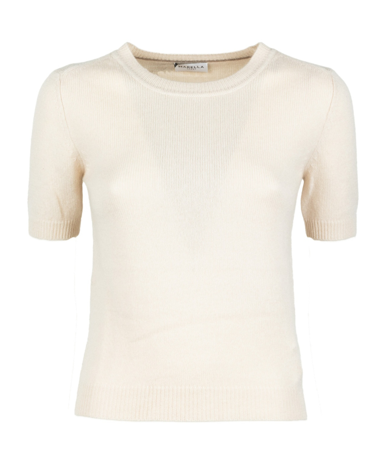 Marella Wool-cashmere T-shirt In Neutral